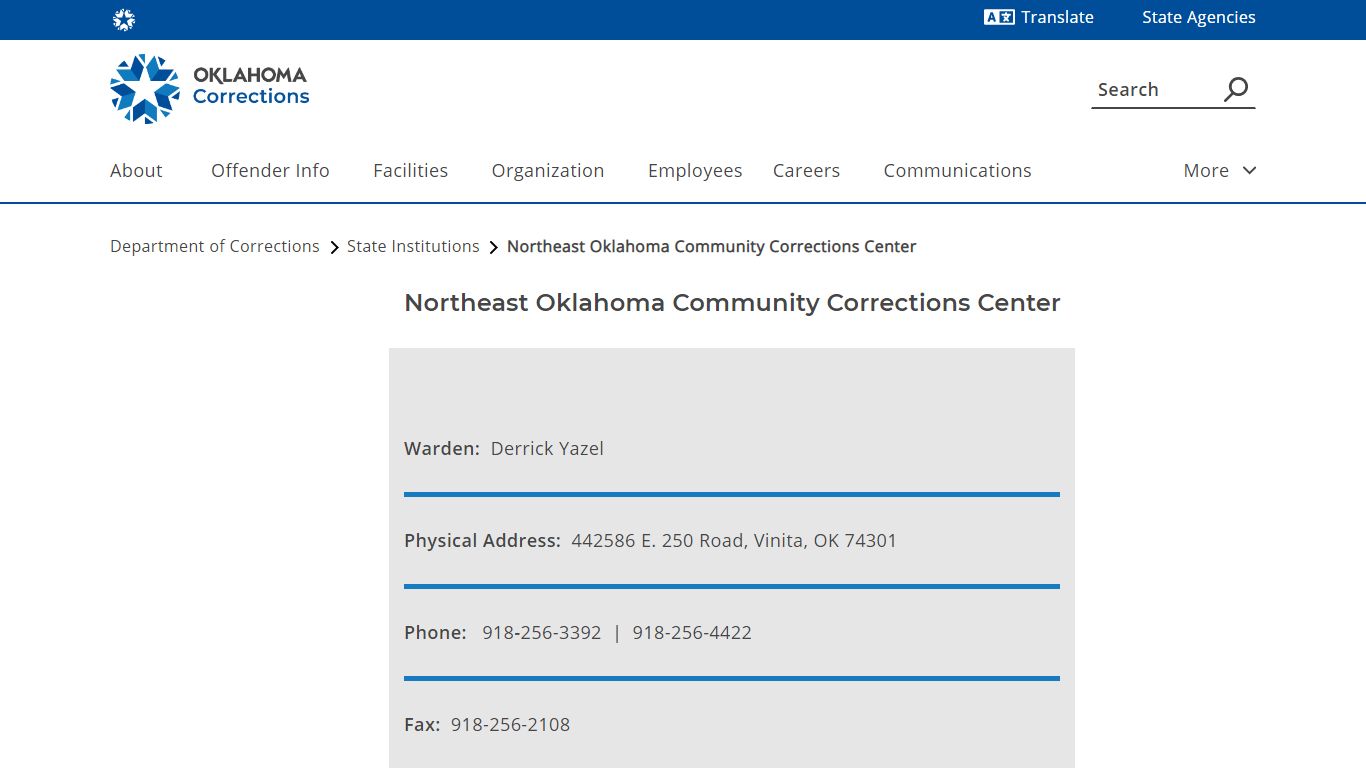 Northeast Oklahoma Community Corrections Center